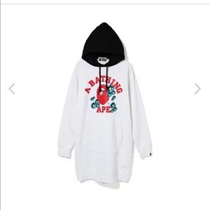 BAPE FLOWER COLLEGE HOODIE ONEPIECE LADIES